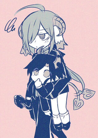 Licorice purposely naughty for Envi's attention.